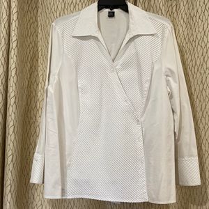 White Women Wrap Blouse 3X